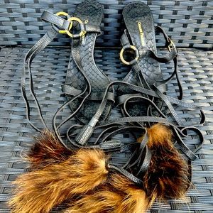 CESARE PACIOTTI black leather sandals size 39